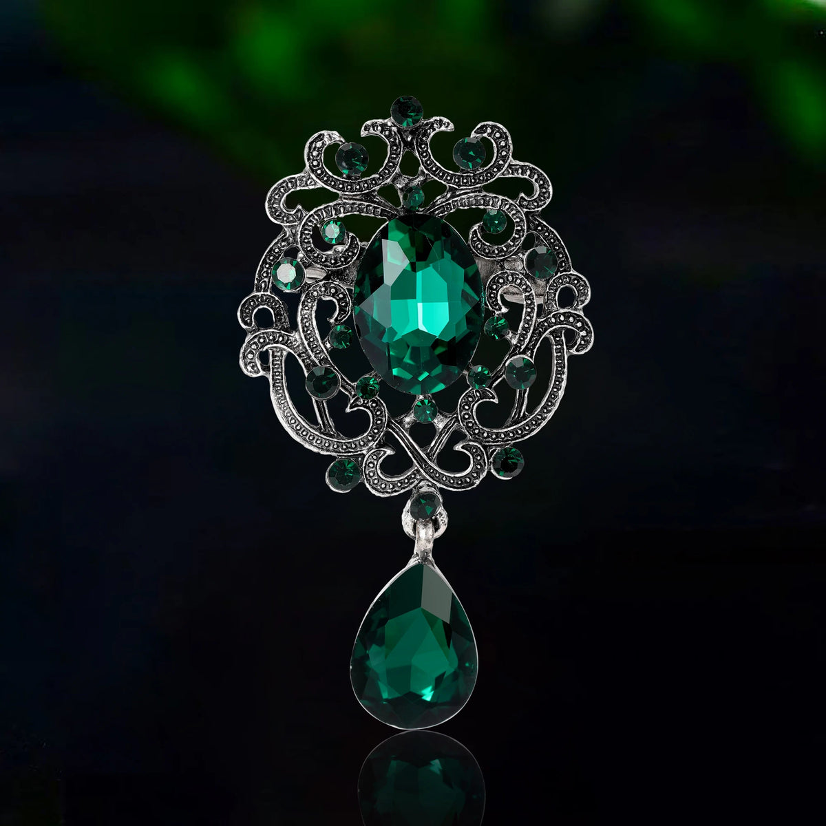Rhinestone Flower Brooch for Women Unisex Trendy Crystal Glass Pendant Pins Event Funny Luxury Gifts New Year Friends Decoration