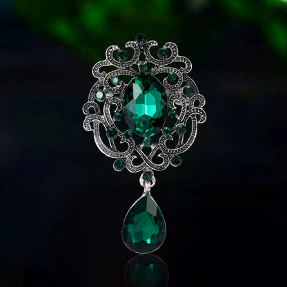 Rhinestone Flower Brooch for Women Unisex Trendy Crystal Glass Pendant Pins Event Funny Luxury Gifts New Year Friends Decoration