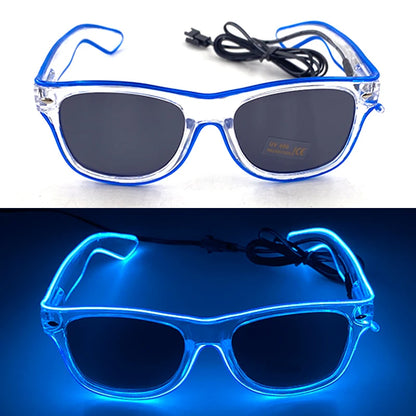 Light Up Led Glasses Neon Party Luminous Glasses EL Wire Glowing Sunglasses Novelty Gift for Adult Glow Bright Light Supplies