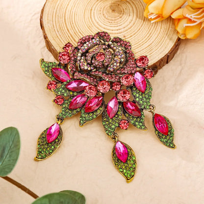 Baroque Luxury Beautiful Roses Sunflower Design Men's Women's Brooch Pins，Jewelry Accessories, Wedding Holiday Party Favors