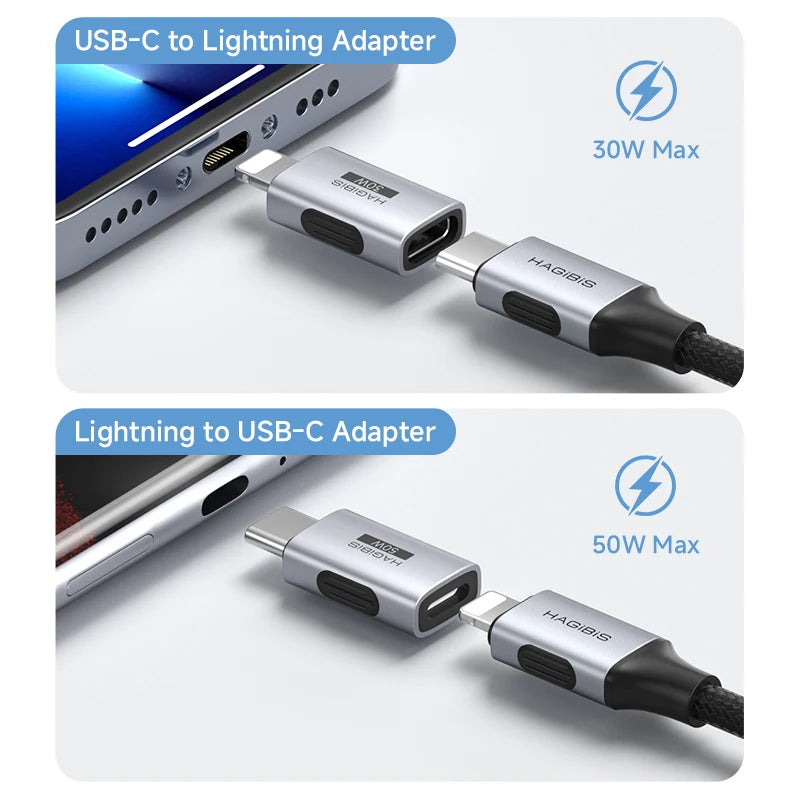 Hagibis USB C To Lightning Adapter Male to Female Charging Converter Date Transfer for iPhone 13/14 Pro Max AirPods 1 EarPods