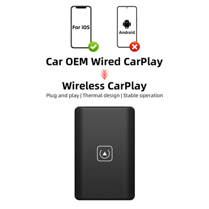 TIMEKNOW New 2 In1 CarPlay & Android Auto Mini Box Wireless CarPlay Adapter Wired to Wireless CarPlay For USB/Type C Dongle