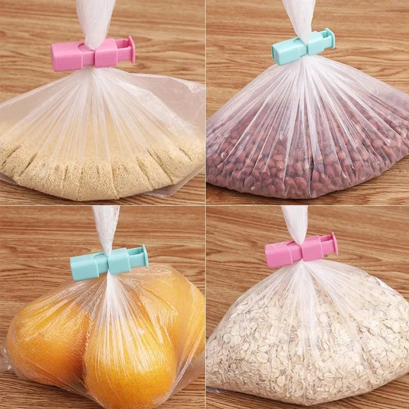 2pcs Food Sealing Bag Clip Reusable Fresh Food Storage Tools Plastic Sealer Clamp Snack Bread Seal Bag Home Kitchen Storage Clips