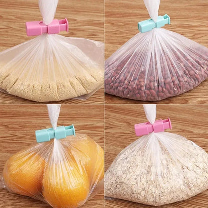 2pcs Food Sealing Bag Clip Reusable Fresh Food Storage Tools Plastic Sealer Clamp Snack Bread Seal Bag Home Kitchen Storage Clips