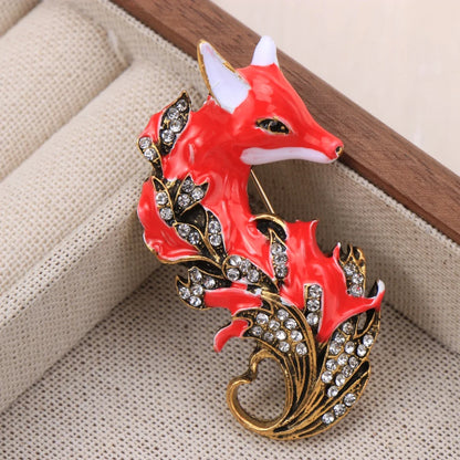 Baroque Luxury Fox Animal Design Brooch for Men and Women, Jewelry, Fashion Accessories, Couple's Gift, Holiday Party Gift