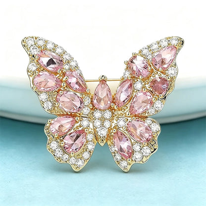 Wuli&baby Lovely Butterfly Brooches Pins Crystal Insects Summer Brooch Pin For Women Lady Fashion Jewelry Gifts