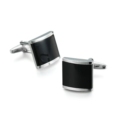 Men's French shirt cufflinks copper material square black zircon cufflinks fashion clothing accessories wholesale