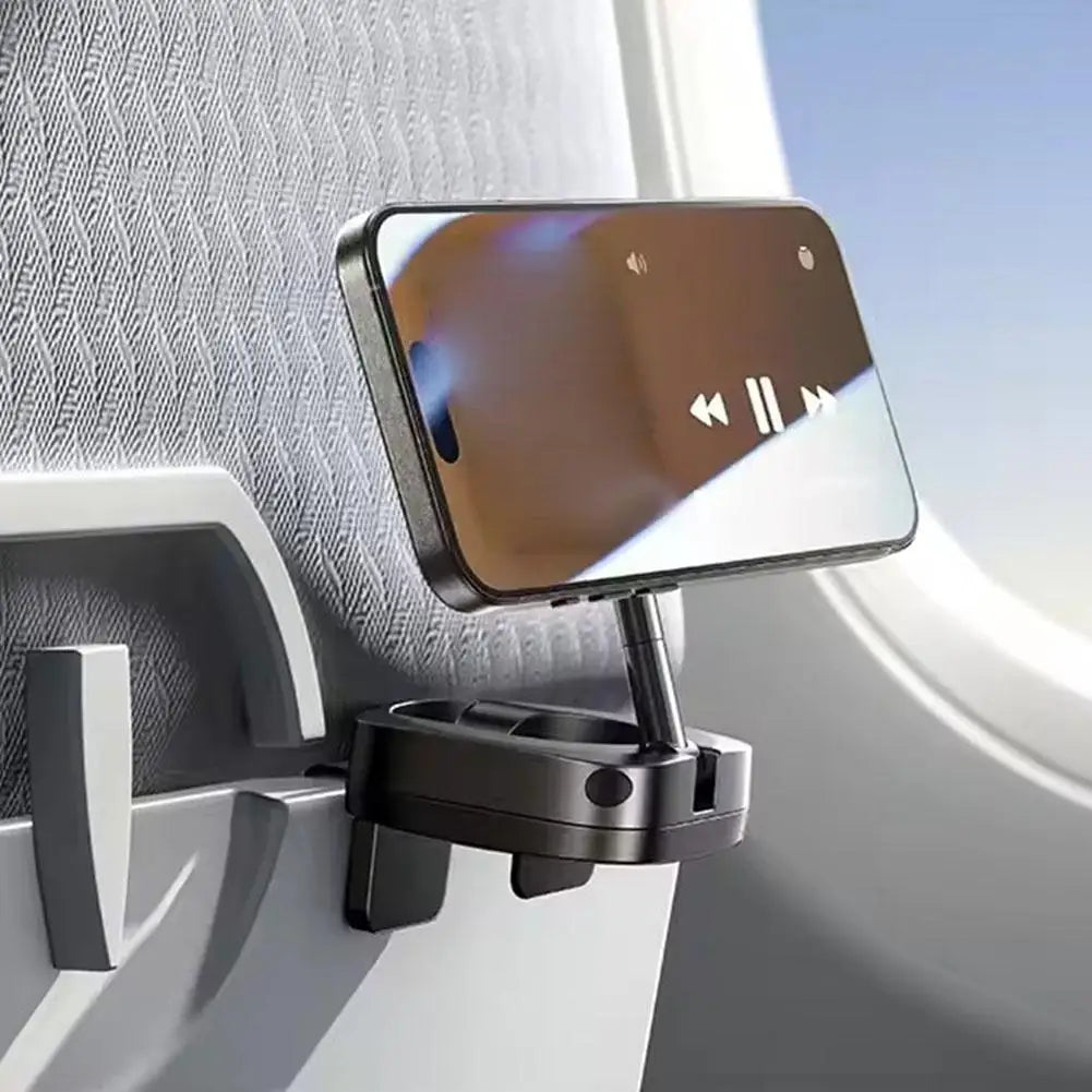 MagSafe Car Airplane Phone Holder Foldable 360° Rotation Dashboard Stand for iPhone 17 16 15 Travel Essentials Flight Compatible