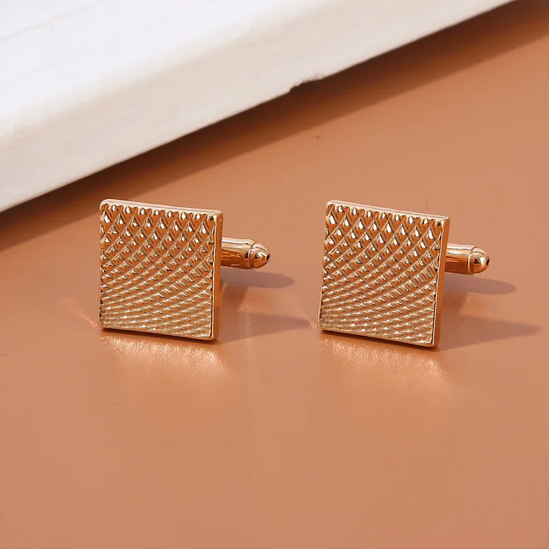Luxury Quality Men's Cufflinks Classic Geometric Square Metal Sleeve Nails Fashion Cuff Buttons for Clothes Man Wedding Jewelry