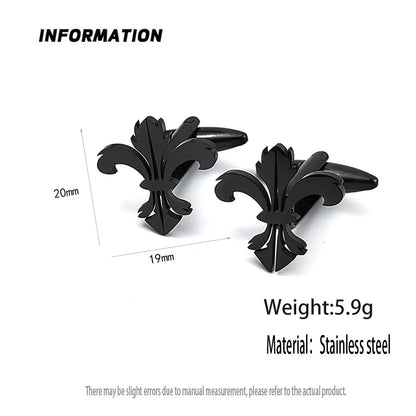 Retro Baroque men's cufflink shirt with fashionable lilies, stainless steel high-quality birthday gift, formal wear