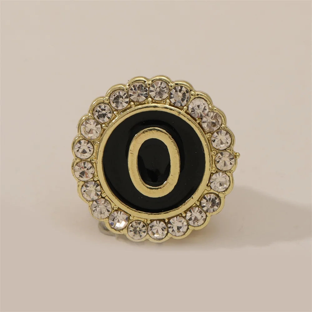 26 English Initials A-Z Brooches Classic Full Around Crystal Golden Alphabet Pins For Women Men Girls Clothes Bag Jewelry Gift