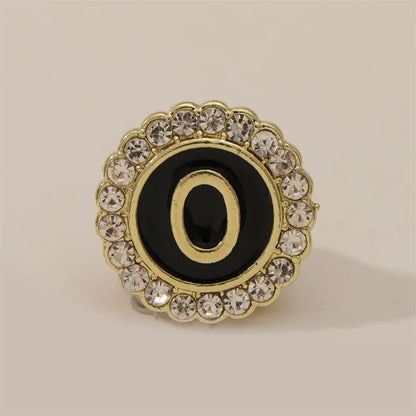 26 English Initials A-Z Brooches Classic Full Around Crystal Golden Alphabet Pins For Women Men Girls Clothes Bag Jewelry Gift