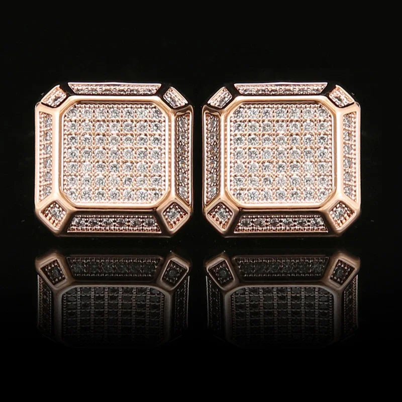 Square Cufflinks Copper Full Zircon Men Formal French Shirt Personalized Light Luxury Business Office Council Banquet Decoration