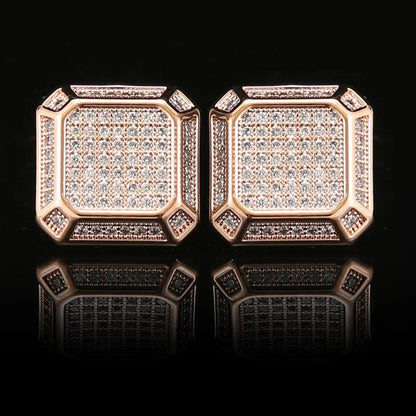 Square Cufflinks Copper Full Zircon Men Formal French Shirt Personalized Light Luxury Business Office Council Banquet Decoration