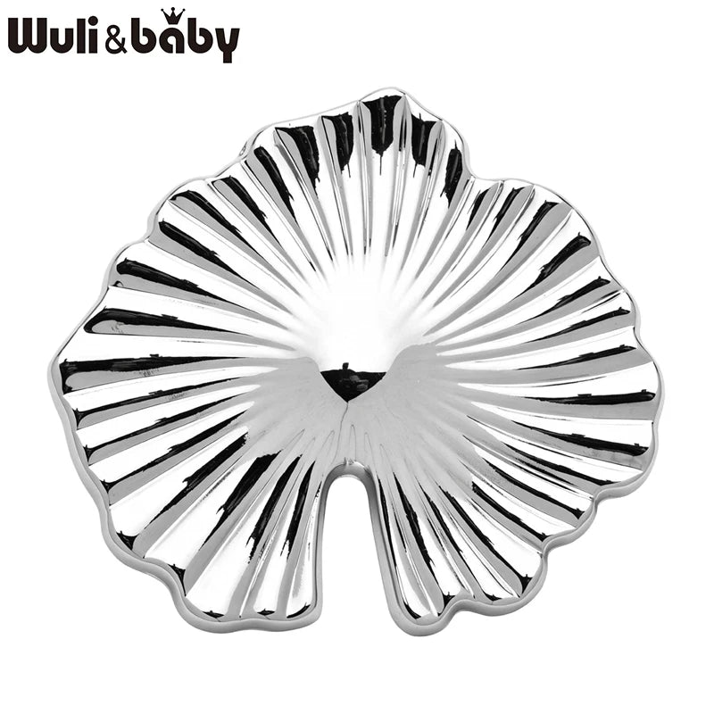 Wuli&baby Stainless Steel Lotus Leaf Brooches For Women Unisex 2-color Easy-match Plants Party Office Brooch Pins Gifts