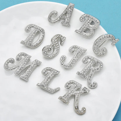 Wuli&baby English Letters Brooches For Women Unisex Rhinestone 10 Letter Easy-match Party Office Brooch Pins Gifts