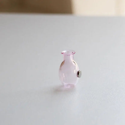 。Fridge Magnets Place Flower Arrangements Decoration Mini Glass Vase Fridge Magnet Creative 3D Vase Micro Landscape Ornament