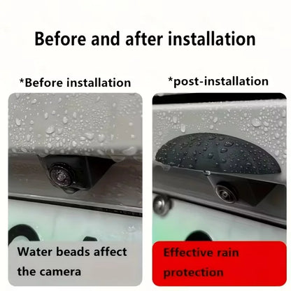 Universal Rear View Camera Rain Shield - All-Weather Protection for Rain, Snow & Dust - Easy Install for All Cars & SUVs