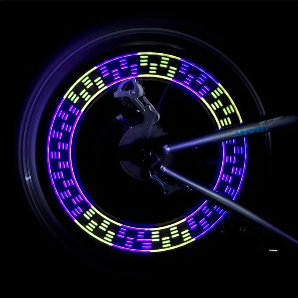 Bicycle Spoke Light 14led 2 Mode Multi Pattern Wind And Fire Wheel Double-Sided Induction True Color 30 Pattern Steel Wire Light