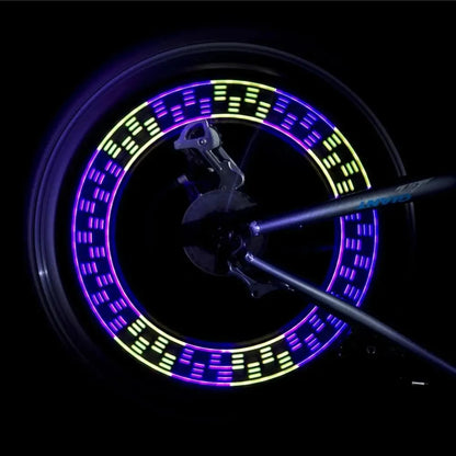Bicycle Spoke Light 14led 2 Mode Multi Pattern Wind And Fire Wheel Double-Sided Induction True Color 30 Pattern Steel Wire Light