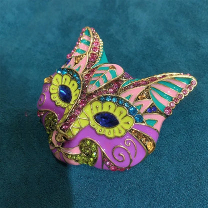 1 Piece Rhinestone Fox Head Design Ladies Brooch, Set Jacket Clothing Accessories, Party Gift Couple Dress Up, Luxury Simulation