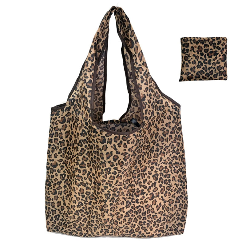Shopping Bags Fashion Portable Various Prints and Large Capacity Convenient Nylon Easy to Fold Package Travel Essential
