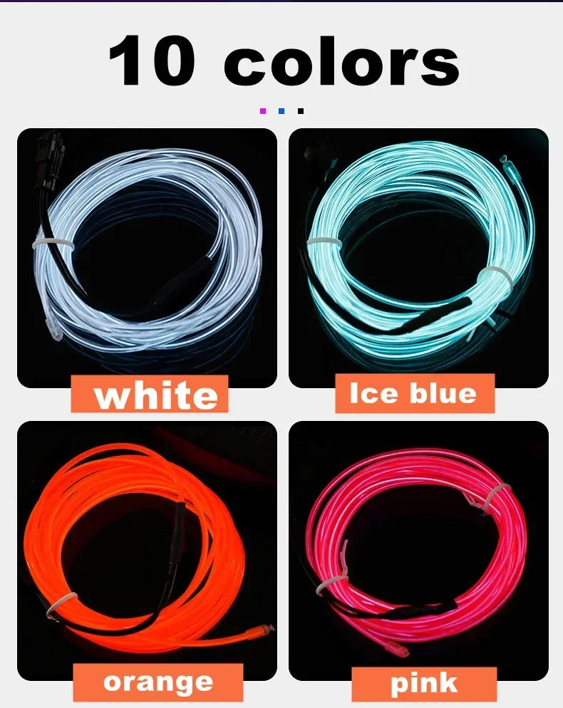 4 Control Modes 5M 4M Multicolor Led Light String Flexible Neon Light Wire Dance Party Atmosphere Decor USB Battery Box Driver