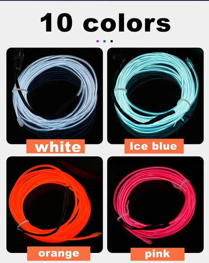 4 Control Modes 5M 4M Multicolor Led Light String Flexible Neon Light Wire Dance Party Atmosphere Decor USB Battery Box Driver