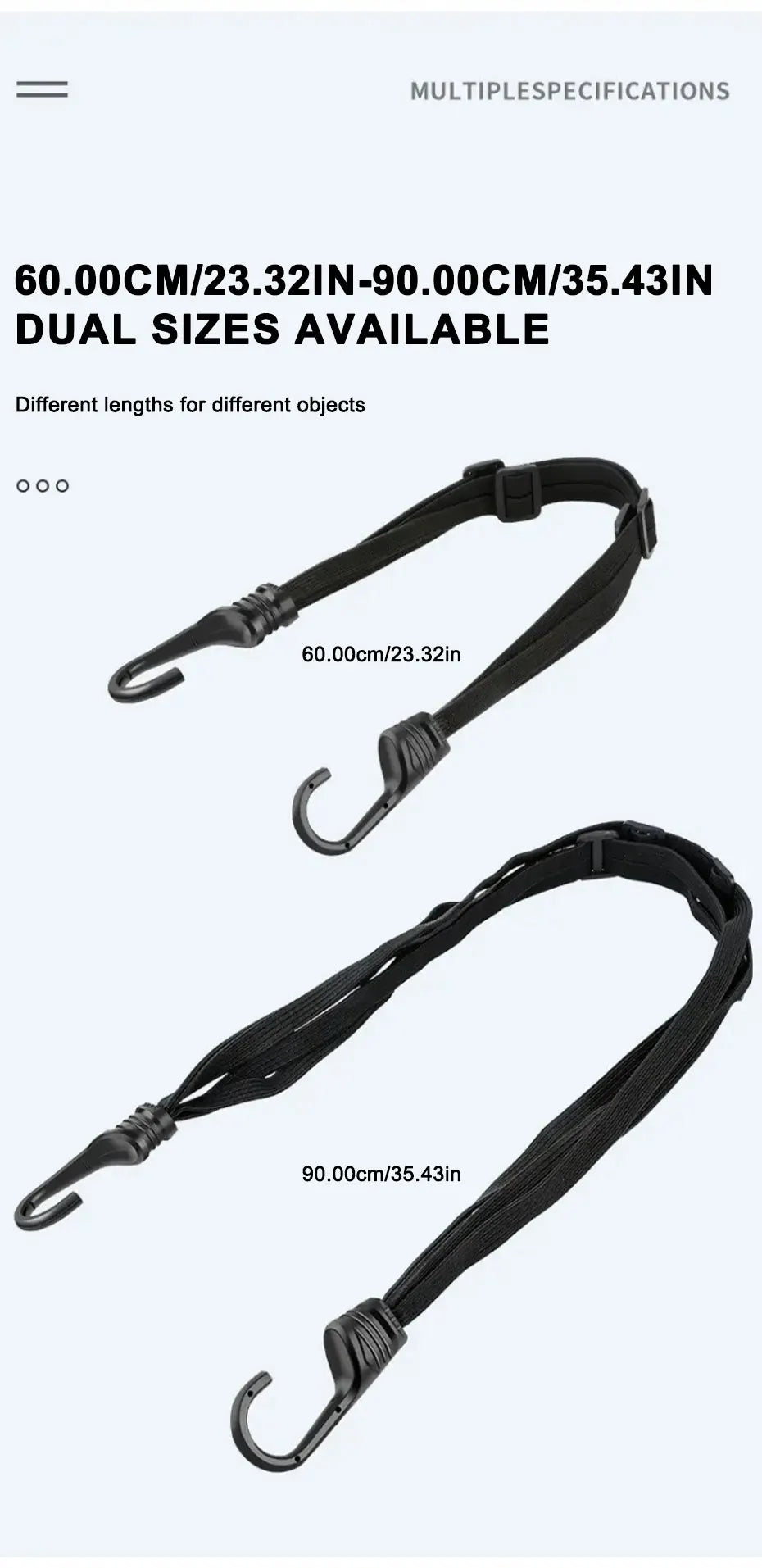 SEAMETAL Motorcycle Back Seat Helmet Strips Elastic Rope Motorcycle Helmet Fixed Strap Adjustment Fix Rope Goods Strap 60cm/90cm