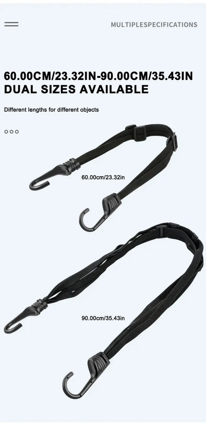 SEAMETAL Motorcycle Back Seat Helmet Strips Elastic Rope Motorcycle Helmet Fixed Strap Adjustment Fix Rope Goods Strap 60cm/90cm