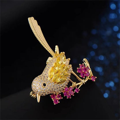 Luxury Bird Brooch, Korean Style Personalized Exquisite Chest Flower, Clothing Backpack Jewelry Accessories, Party Birthday Gift