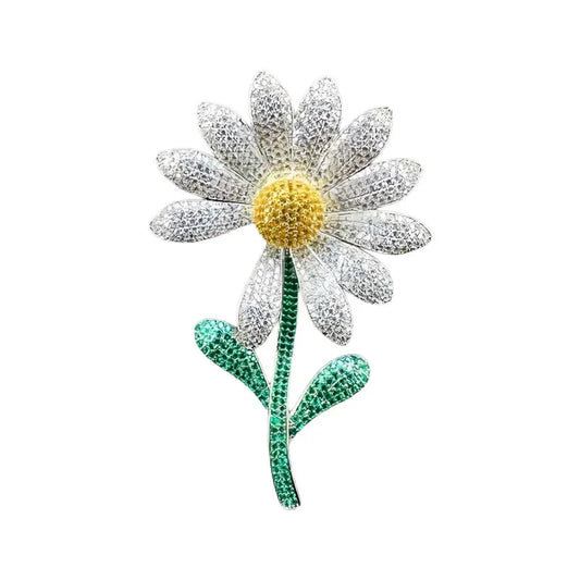 1Pc Exquisite Daisy Brooch for Men Women Dainty Plant Sunflower Shaped Pins Jewelry Trendy Accessories Party Gifts 2025