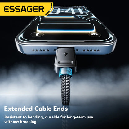 Essager Portable 4-in-1 Fast Charging Cable For Travel Type C Female To Multi USB Cable With 2 Type C, Micro, Lightning Adapters