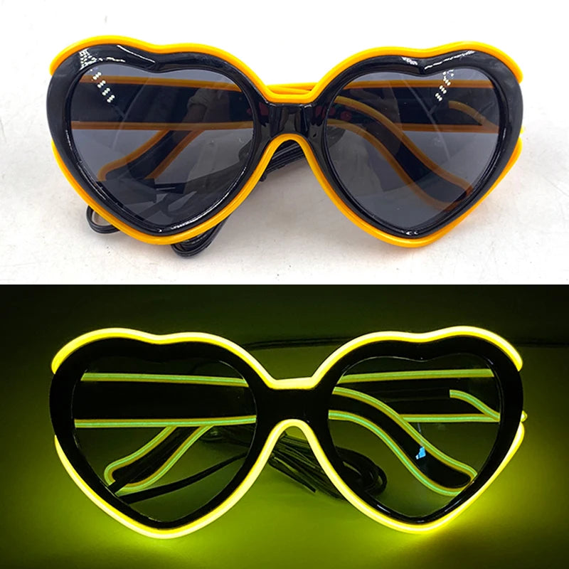 Light Up Led Glasses Neon Party Luminous Glasses EL Wire Glowing Sunglasses Novelty Gift for Adult Glow Bright Light Supplies