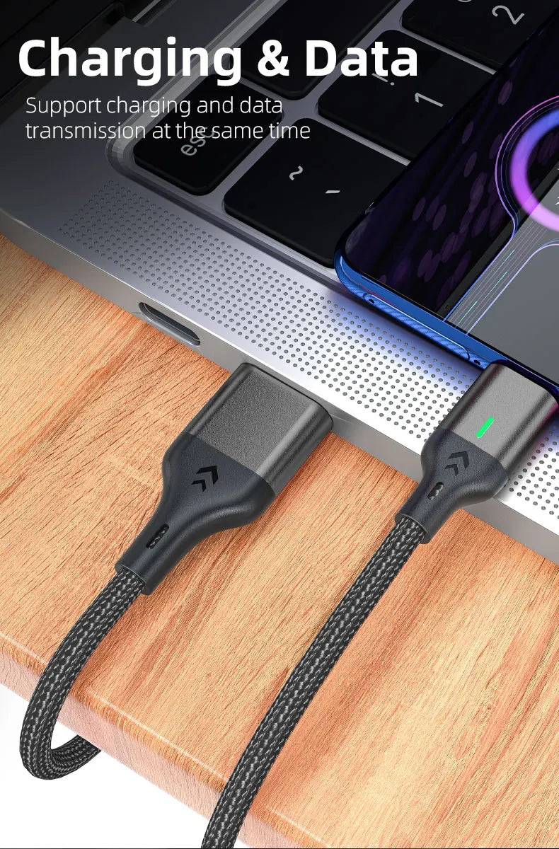 AUFU Magnetic Charge Cable Fast Charging USB Type C Cable for Samsung Xiaomi iPhone Magnet Micro USB Data Quick Charging Wire