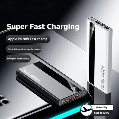 Lenovo 200000mAh Powerbank 120W Super Fast Charging Portable Battery Charger Ultra Capacity LED Digital Display For IPhone