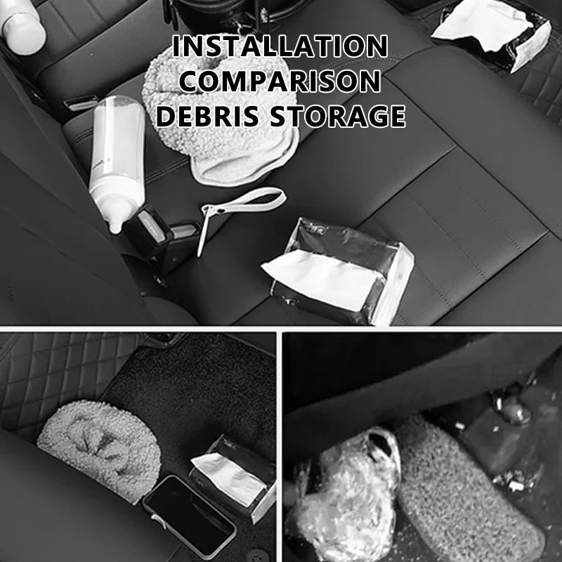 SEAMETAL PU Leather Car Seat Back Organizer Multi-functional Auto Seat Headrest Hanging Storage Bag With Tissue Box Drink Holder