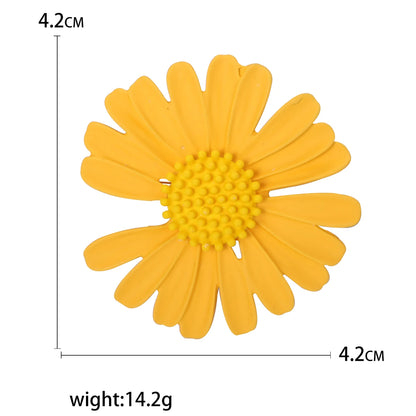 Enamel Sunflower Brooches for Women Unisex Pearl Flower Botanical Pins Banquet Party Backpack Gifts Jewelry Accessories