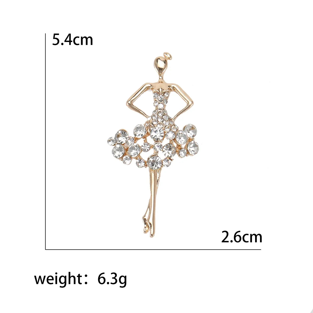 Rhinestone Ballerina Brooches for Women Acrylic Elf Pins Pearl Girls Accessories Office Party Friend Gifts