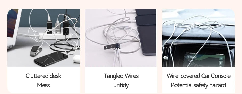 Rocoren Magnetic Cable Organizer Smooth Adjustable Cord Holder Magnet Desktop Cable Management Wire Protector Cable Clips Set