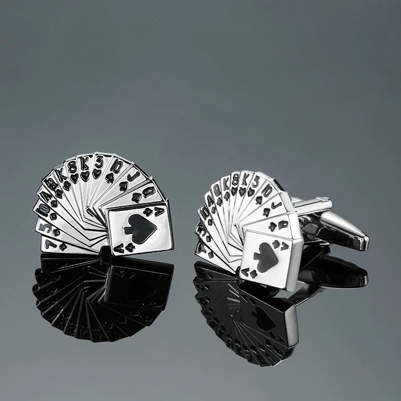 High quality men's French shirt cufflinks brand new fashion poker cufflinks dice pistol dice car logo buttons
