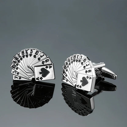 High quality men's French shirt cufflinks brand new fashion poker cufflinks dice pistol dice car logo buttons