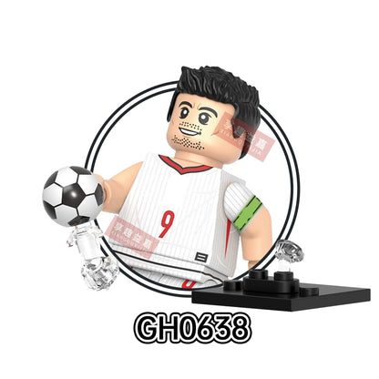 2026 NEW World Famous Football Players Figurine Messi Ronaldo Neymar Lewandowski Mini Action Building Block Model Toy Kids Gifts
