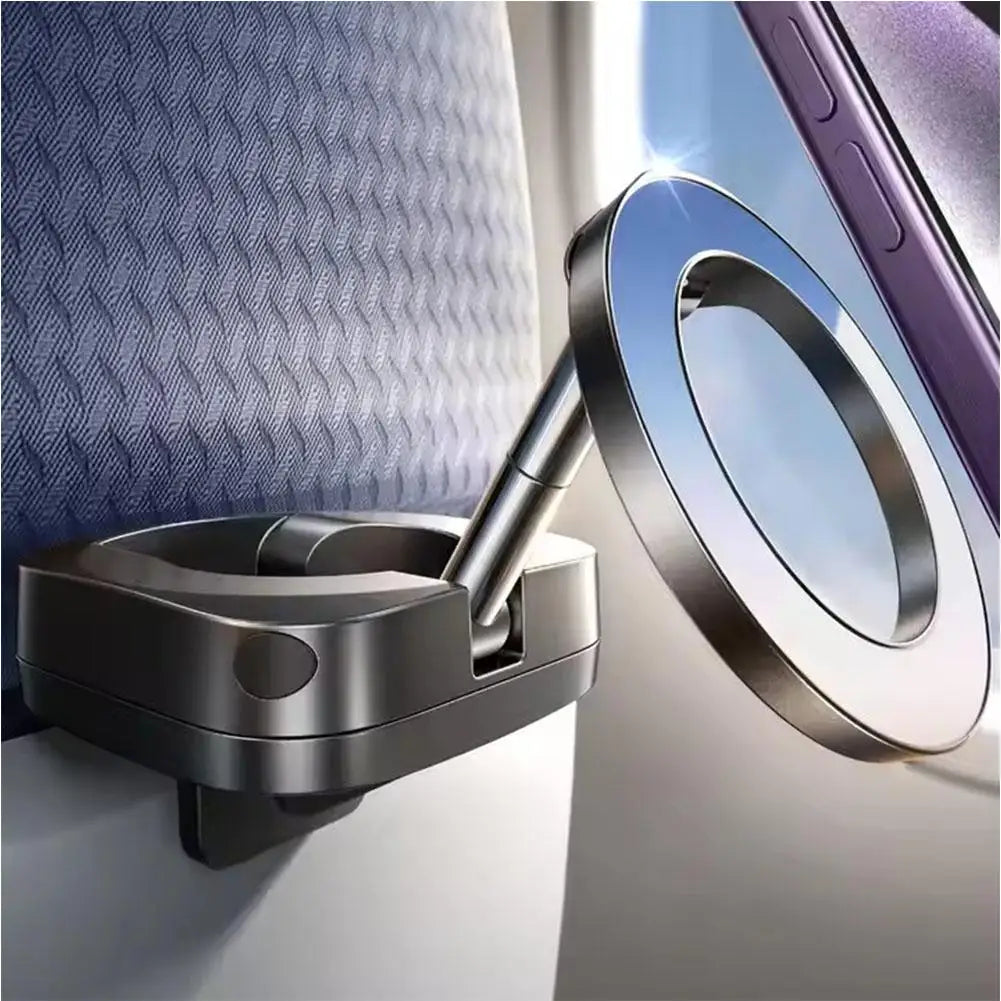 MagSafe Car Airplane Phone Holder Foldable 360° Rotation Dashboard Stand for iPhone 17 16 15 Travel Essentials Flight Compatible