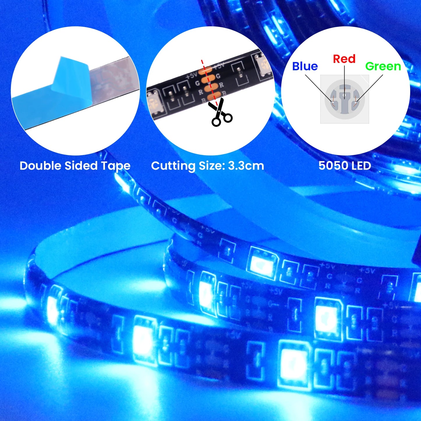 3AA Battery Power RGB Led Strip Light 5V 5050 with 3/17/24Key Remote Control Flexible Tape Waterproof Led Light TV Backlight