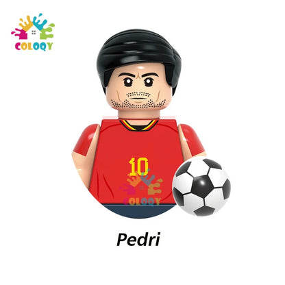 Kids Toys World Famous Football Stars Building Blocks Sport Player Mini Action Figures Golden Cup Toys For Boys Birthdays Gifts