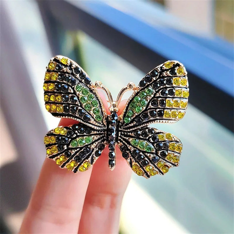 Classic Rhinestone Butterfly Brooches For Women Vintage Beauty Casual Brooch Pins Clothing Accessories Party Wedding Gifts
