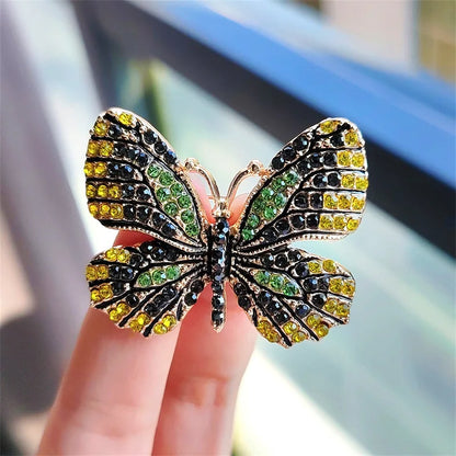 Classic Rhinestone Butterfly Brooches For Women Vintage Beauty Casual Brooch Pins Clothing Accessories Party Wedding Gifts