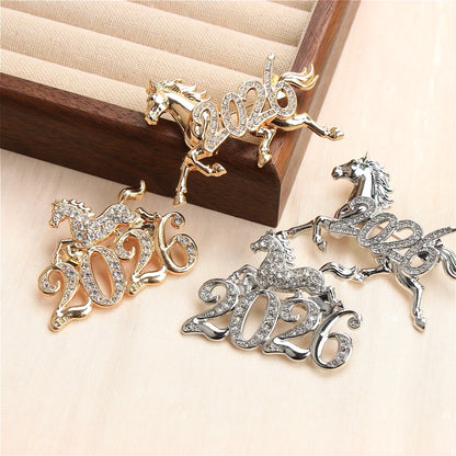 Luxury 2026 Year of the Horse Design Brooch for Men and Women, JewelryAccessories, Wedding, Holiday, Party, Couple'sSurpriseGift