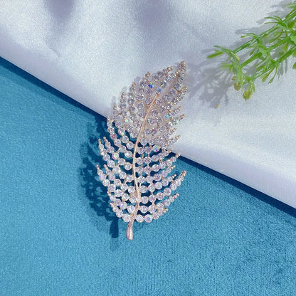 Baroque Luxury Feather Design Men's and Women's Brooch Pins，Wedding Jewelry Accessories，Holiday Party Couple Surprise Gift